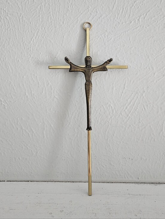 Other - Vintage Brass Religious Art- Catholic Crucifix Wall Cross